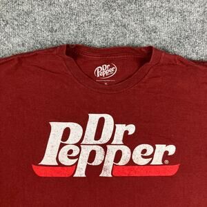 Dr Pepper T-Shirt Mens XL Red Graphic Logo Soda Pop Vintage Style Soft Cotton